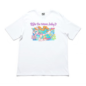 "Ride the Wave" Cut and Sew Wide-body Tee White
