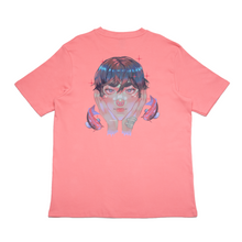 Load image into Gallery viewer, &quot;Calm&quot; Cut and Sew Wide-body Tee White/Salmon Pink