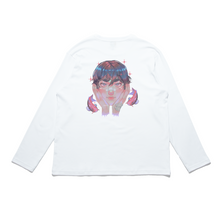 Load image into Gallery viewer, &quot;Calm&quot; Cut and Sew Wide-body Long Sleeved Tee White/Salmon Pink