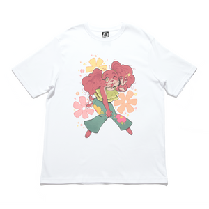 "Spring Pooch" Cut and Sew Wide-body Tee White