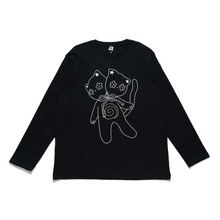 Load image into Gallery viewer, &quot;Double Headed Kitten&quot; Cut and Sew Wide-body Long Sleeved Tee White/Black/Beige