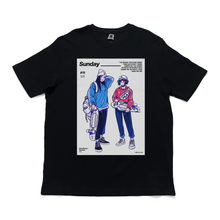Load image into Gallery viewer, &quot;Sunday Penny&quot; Cut and Sew Wide-body Tee White/Black
