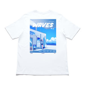 "Waves" Cut and Sew Wide-body Tee White