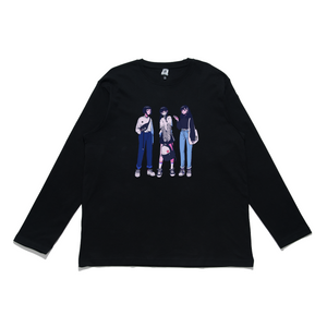 "Girls 01" Cut and Sew Wide-body Long Sleeved Tee Black