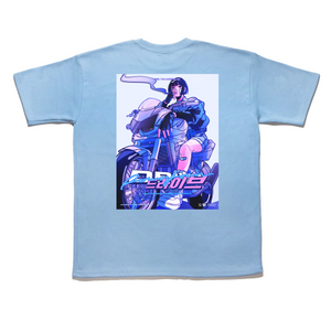 "Drive" Taper-Fit Heavy Cotton Tee Sky Blue