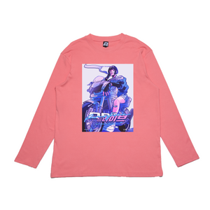 "Drive" Cut and Sew Wide-body Long Sleeved Tee Salmon Pink