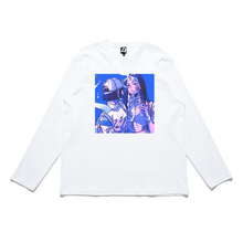 Load image into Gallery viewer, &quot;Blue&quot; Cut and Sew Wide-body Long Sleeved Tee White/Black