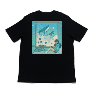 "Whale Window" Cut and Sew Wide-body Tee White/Black