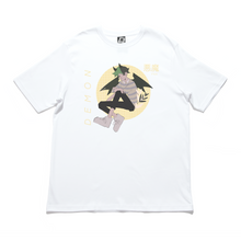 Load image into Gallery viewer, &quot;&quot;Demon / 悪魔&quot;&quot; Cut and Sew Wide-body Tee White/Black