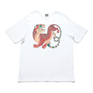 "Tiger" Cut and Sew Wide-body Tee White/Black