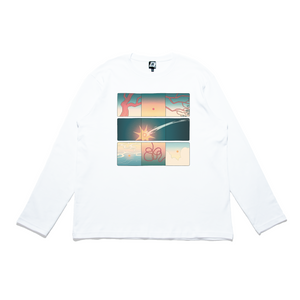 "Days" Cut and Sew Wide-body Long Sleeved Tee White