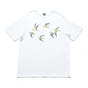 "Seabirds" Cut and Sew Wide-body Tee White/Black