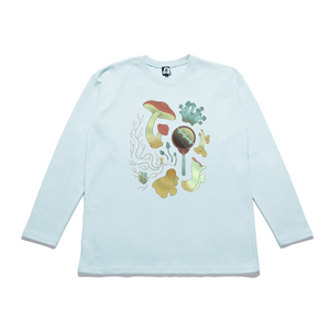 "Remain" Taper-Fit Heavy Cotton Long Sleeve Tee Mint