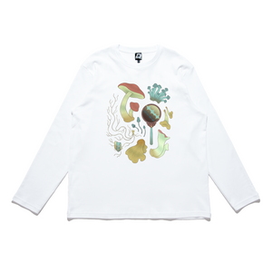 "Remain" Cut and Sew Wide-body Long Sleeved Tee White/Black