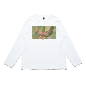 "Eyeline 1" Cut and Sew Wide-body Long Sleeved Tee White