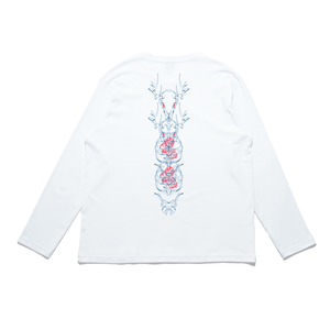 "Eyeline 8" Cut and Sew Wide-body Long Sleeved Tee White