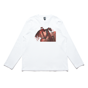 "Eyeline 10" Cut and Sew Wide-body Long Sleeved Tee White