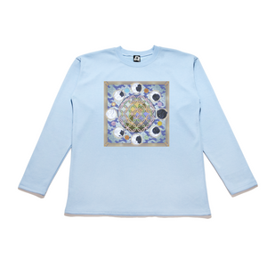 "Mid Autumn" Taper-Fit Heavy Cotton Long Sleeve Tee Sky Blue