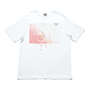 "Cherry Blossom" Cut and Sew Wide-body Tee White