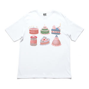 "A Cake Just for You" Cut and Sew Wide-body Tee White