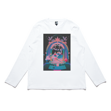 Load image into Gallery viewer, &quot;Escape the Hall&quot; Cut and Sew Wide-body Long Sleeved Tee White/Salmon Pink