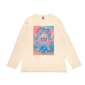 "3xxx" Cut and Sew Wide-body Long Sleeved Tee Beige