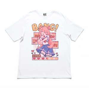 "Bang!" Cut and Sew Wide-body Tee White