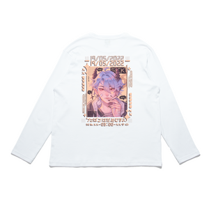 "Don't Smoke" Cut and Sew Wide-body Long Sleeved Tee White/Black