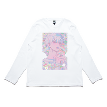 Load image into Gallery viewer, &quot;Jellyfish&quot; Cut and Sew Wide-body Long Sleeved Tee White/Black
