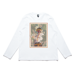 "Forest Guardian" Cut and Sew Wide-body Long Sleeved Tee Black/White