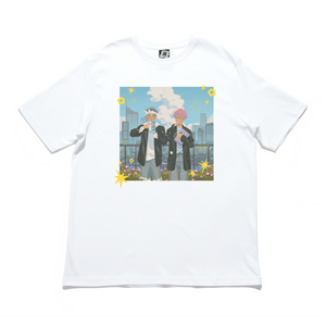 "Sunny Tunes v.1" Cut and Sew Wide-body Tee White