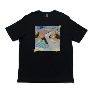 "Sunny Tunes v.2" Cut and Sew Wide-body Tee Black