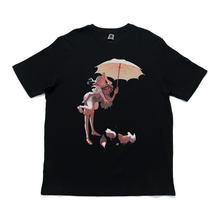 Load image into Gallery viewer, &quot;Aster and Rosie Chickens&quot; Cut and Sew Wide-body Tee White/Black