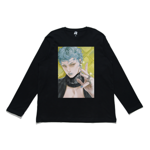 "NevDanke" Cut and Sew Wide-body Long Sleeved Tee Black