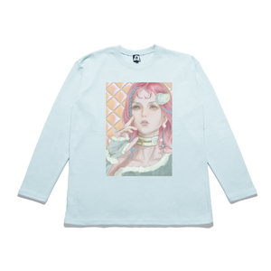 "ShirleyTam" Taper-Fit Heavy Cotton Long Sleeve Tee Mint