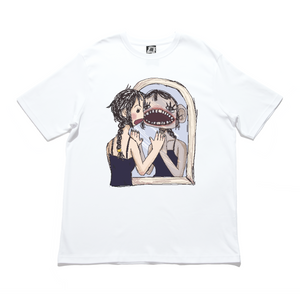 "Mirrorr" Cut and Sew Wide-body Tee White