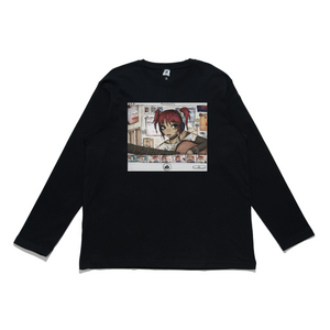 "Photobooth" Cut and Sew Wide-body Long Sleeved Tee Black