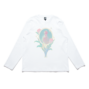 "Tulip" Cut and Sew Wide-body Long Sleeved Tee White