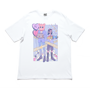 "Party Entertainers" Cut and Sew Wide-body Tee White/Black