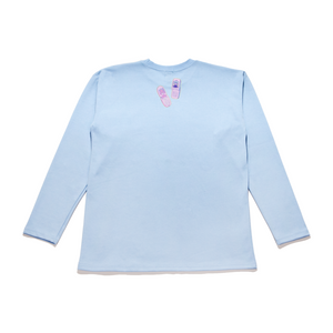 "Ring Ring!" Taper-Fit Heavy Cotton Long Sleeve Tee Sky Blue