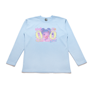 "Ring Ring!" Taper-Fit Heavy Cotton Long Sleeve Tee Sky Blue