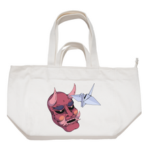 Load image into Gallery viewer, &quot;Oni-Shikigami&quot; Tote Carrier Bag Cream/Green