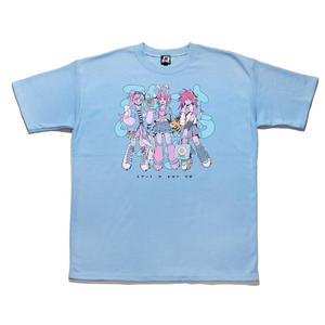 "Magical Girl" Taper-Fit Heavy Cotton Tee Sky Blue