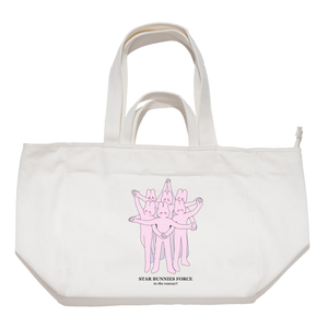 "Bunnies in line" Tote Carrier Bag Cream