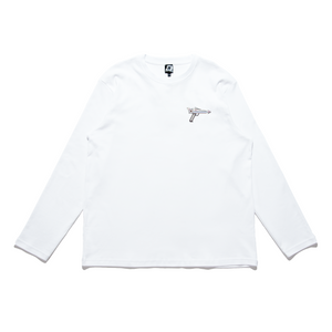 "Space Patrol" Cut and Sew Wide-body Long Sleeved Tee White