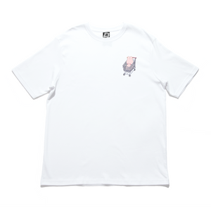 "Shopping Master" Cut and Sew Wide-body Tee White/Black