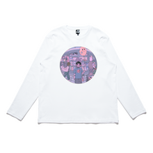 Load image into Gallery viewer, &quot;Buying Groceries&quot; Cut and Sew Wide-body Long Sleeved Tee White/Black/Salmon Pink