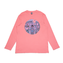 Load image into Gallery viewer, &quot;Buying Groceries&quot; Cut and Sew Wide-body Long Sleeved Tee White/Black/Salmon Pink
