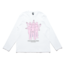 Load image into Gallery viewer, &quot;Star Bunnies&quot; Cut and Sew Wide-body Long Sleeved Tee White/Beige
