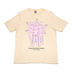 "Star Bunnies" Cut and Sew Wide-body Tee White/Beige